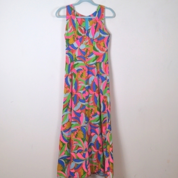Sleeveless Vibrant 🌈💗 boho 70s maxi dress!! Stunning! - Picture 5 of 7